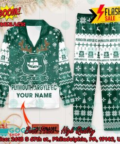 Plymouth Argyle FC Deer Horn Personalized Name Pajamas Set For Christmas 2024