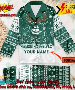 plymouth argyle fc deer horn personalized name pajamas set for christmas 2024 2 Hbrhf