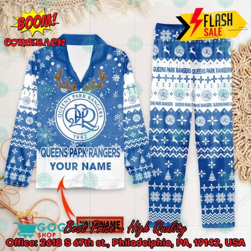 Queens Park Rangers FC Deer Horn Personalized Name Pajamas Set For Christmas 2024