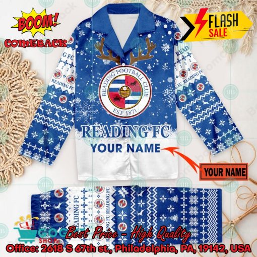 Reading FC Deer Horn Personalized Name Pajamas Set For Christmas 2024