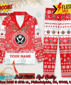 Sheffield United FC Deer Horn Personalized Name Pajamas Set For Christmas 2024