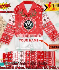 Sheffield United FC Deer Horn Personalized Name Pajamas Set For Christmas 2024