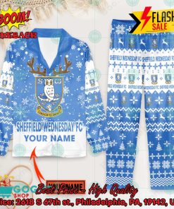 Sheffield Wednesday FC Deer Horn Personalized Name Pajamas Set For Christmas 2024