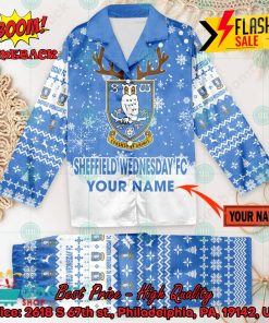 Sheffield Wednesday FC Deer Horn Personalized Name Pajamas Set For Christmas 2024