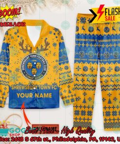 Shrewsbury Town FC Deer Horn Personalized Name Pajamas Set For Christmas 2024