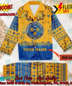 shrewsbury town fc deer horn personalized name pajamas set for christmas 2024 2 HsRd5