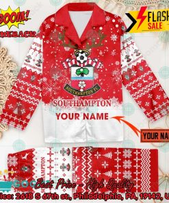 Southampton FC Deer Horn Personalized Name Pajamas Set For Christmas 2024