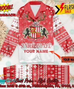 sunderland afc deer horn personalized name pajamas set for christmas 2024 2 05QMA