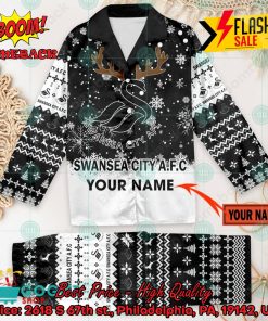 Swansea City AFC Deer Horn Personalized Name Pajamas Set For Christmas 2024