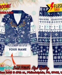 Tottenham Hotspur FC Deer Horn Personalized Name Pajamas Set For Christmas 2024