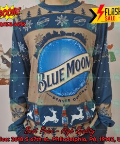 Trending 2024 Blue Moon Denver Colorado Ugly Christmas Sweater