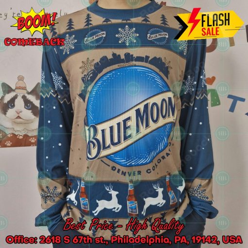 Trending 2024 Blue Moon Denver Colorado Ugly Christmas Sweater