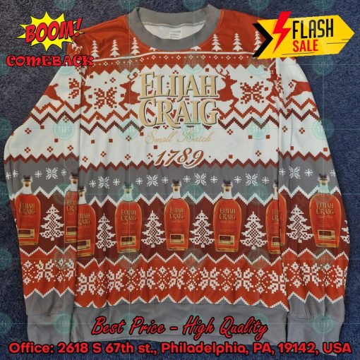 Trending 2024 Elijah Craig Small Batch 1789 Ugly Christmas Sweater