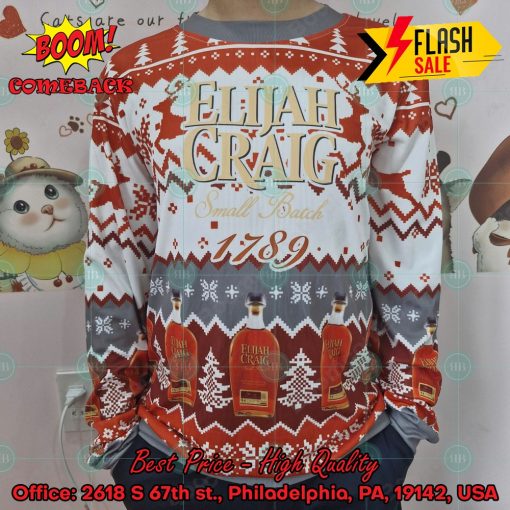 Trending 2024 Elijah Craig Small Batch 1789 Ugly Christmas Sweater