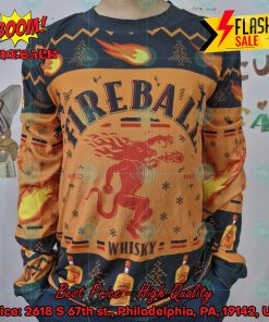 Trending 2024 Fireball Whisky Ugly Christmas Sweater