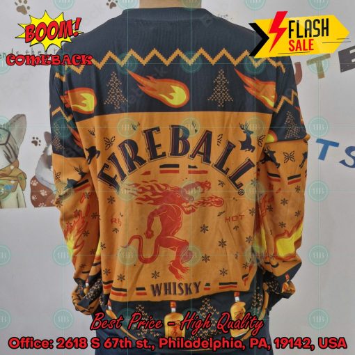 Trending 2024 Fireball Whisky Ugly Christmas Sweater