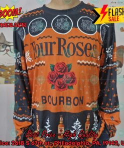 Trending 2024 Four Roses Bourbon Ugly Christmas Sweater