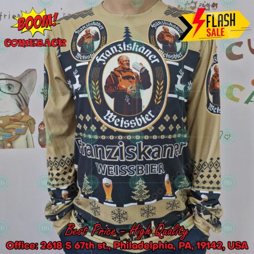 Trending 2024 Franziskaner Weissbier Ugly Christmas Sweater