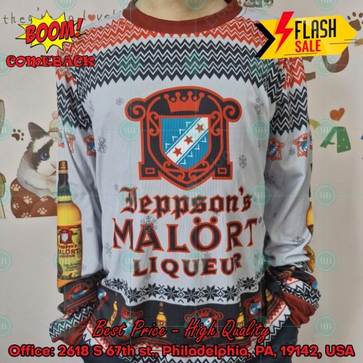 Trending 2024 Jeppson’s Malort Liqueur Ugly Christmas Sweater