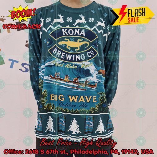 Trending 2024 Kona Brewing Big Wave Golden Ale Ugly Christmas Sweater