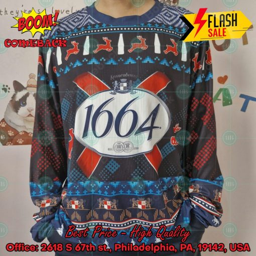 Trending 2024 Kronenbourg 1664 Ugly Christmas Sweater