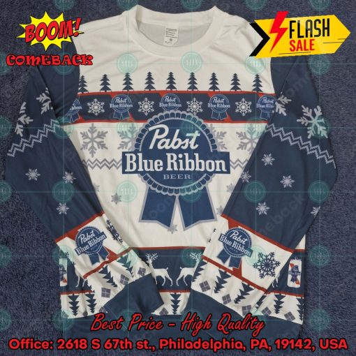 Trending 2024 Pabst Blue Ribbon Ugly Christmas Sweater