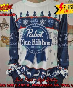 trending 2024 pabst blue ribbon ugly christmas sweater 3 cneIR