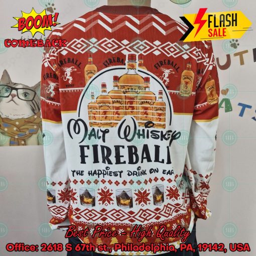 Trending 2024 Walt Whiskey Fireball The Happiest Drink On Earth Ugly Christmas Sweater