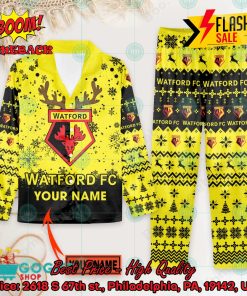 Watford FC Deer Horn Personalized Name Pajamas Set For Christmas 2024