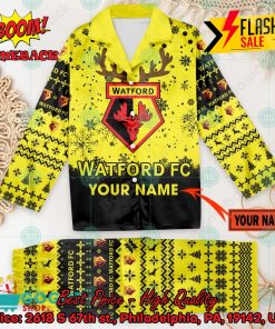 watford fc deer horn personalized name pajamas set for christmas 2024 2 kuA5R