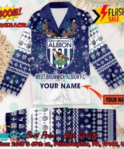 West Bromwich Albion FC Deer Horn Personalized Name Pajamas Set For Christmas 2024