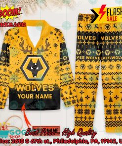 Wolverhampton Wanderers FC Deer Horn Personalized Name Pajamas Set For Christmas 2024