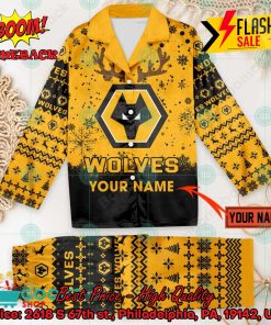 wolverhampton wanderers fc deer horn personalized name pajamas set for christmas 2024 2 0tg5L