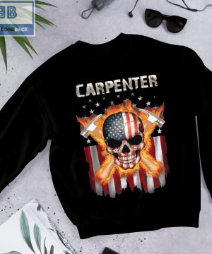 Skull Carpenter American Flag Shirt and Hoodie