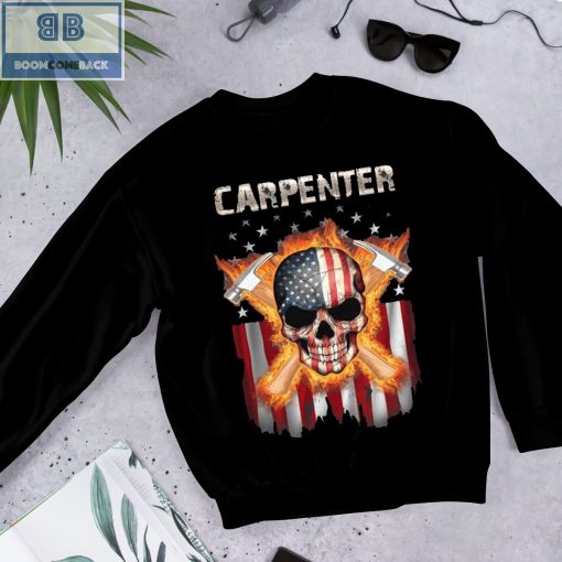 Skull Carpenter American Flag Shirt and Hoodie