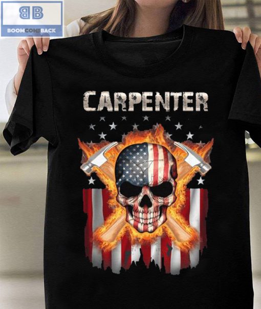 Skull Carpenter American Flag Shirt and Hoodie