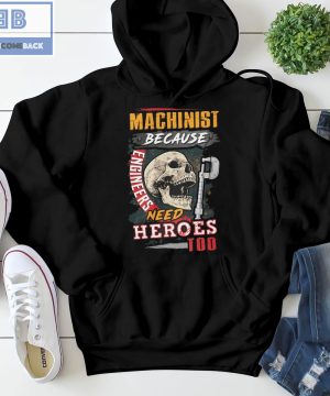 Skull Machinist Because Engineers Need Heroes Too Shirt and hoodie