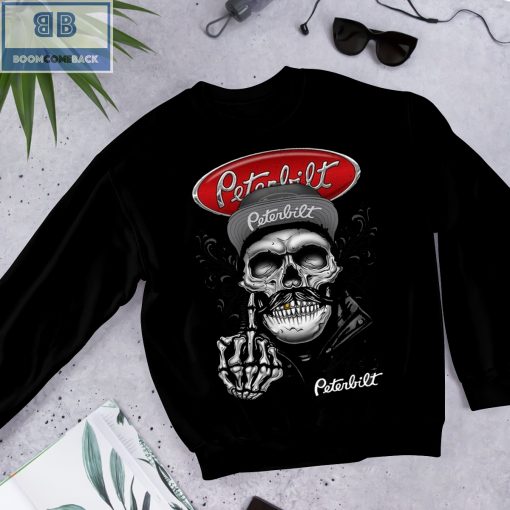 Skull Peterbilt Trucks Middle Finger  Shirt