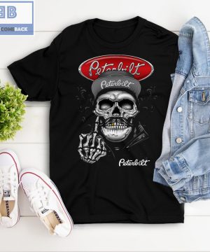 Skull Peterbilt Trucks Middle Finger  Shirt