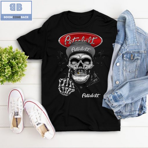 Skull Peterbilt Trucks Middle Finger  Shirt