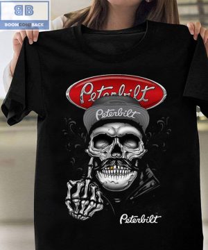 Skull Peterbilt Trucks Middle Finger  Shirt