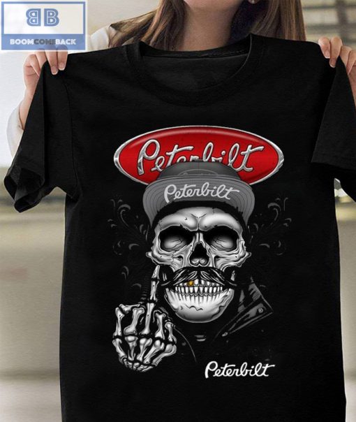 Skull Peterbilt Trucks Middle Finger  Shirt