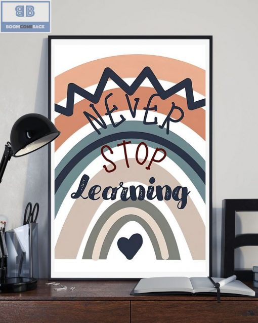 Never Stop Learning Boho Poster