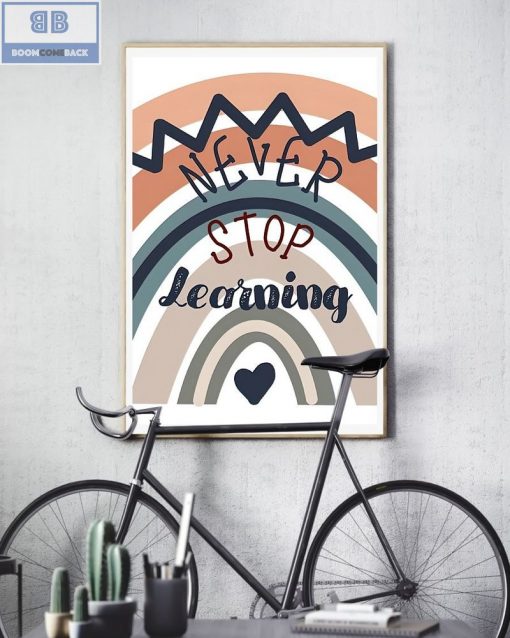 Never Stop Learning Boho Poster