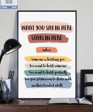 What You Say In Here Stays In Here Boho Poster