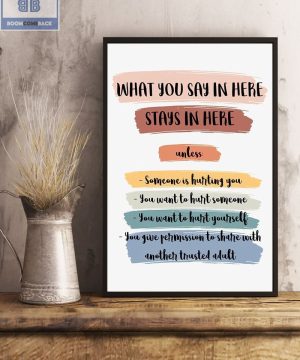 What You Say In Here Stays In Here Boho Poster