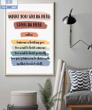 What You Say In Here Stays In Here Boho Poster