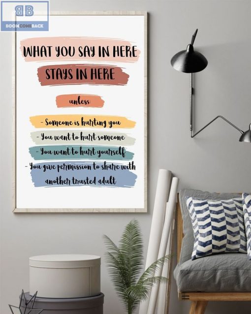 What You Say In Here Stays In Here Boho Poster