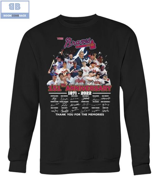 Braves 151th Anniversary Thank You For The Memories Signatures Shirt