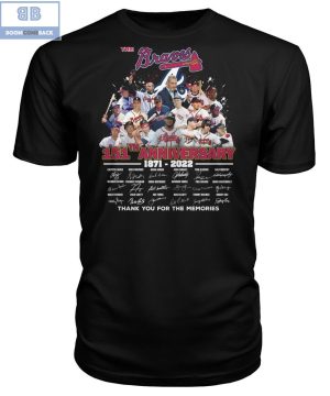 Braves 151th Anniversary Thank You For The Memories Signatures Shirt